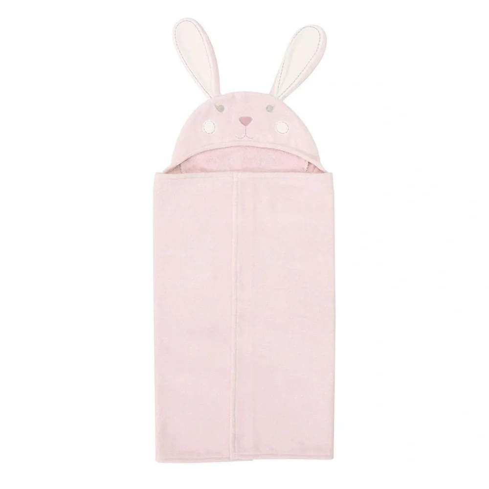 Pottery Barn Plush Baby Hooded Towel Collection Lilac New Bath Wrap Bunny
